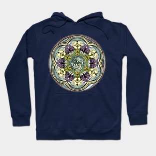 Worlds Within Mandala in Purple and Aqua Hoodie